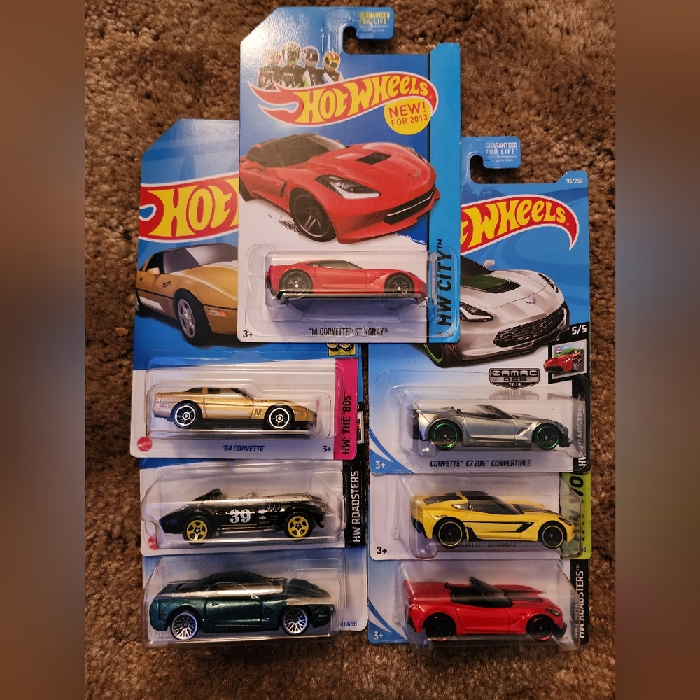 Hot wheels Corvette 7 car lot